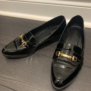 Patent black loafers